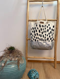 Strand-und Alltagstasche „SABINE“ aus Canvas und veganem Leder