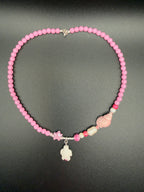 "Candy Pink Ocean Vibes“ – Handgefertigte Perlenkette