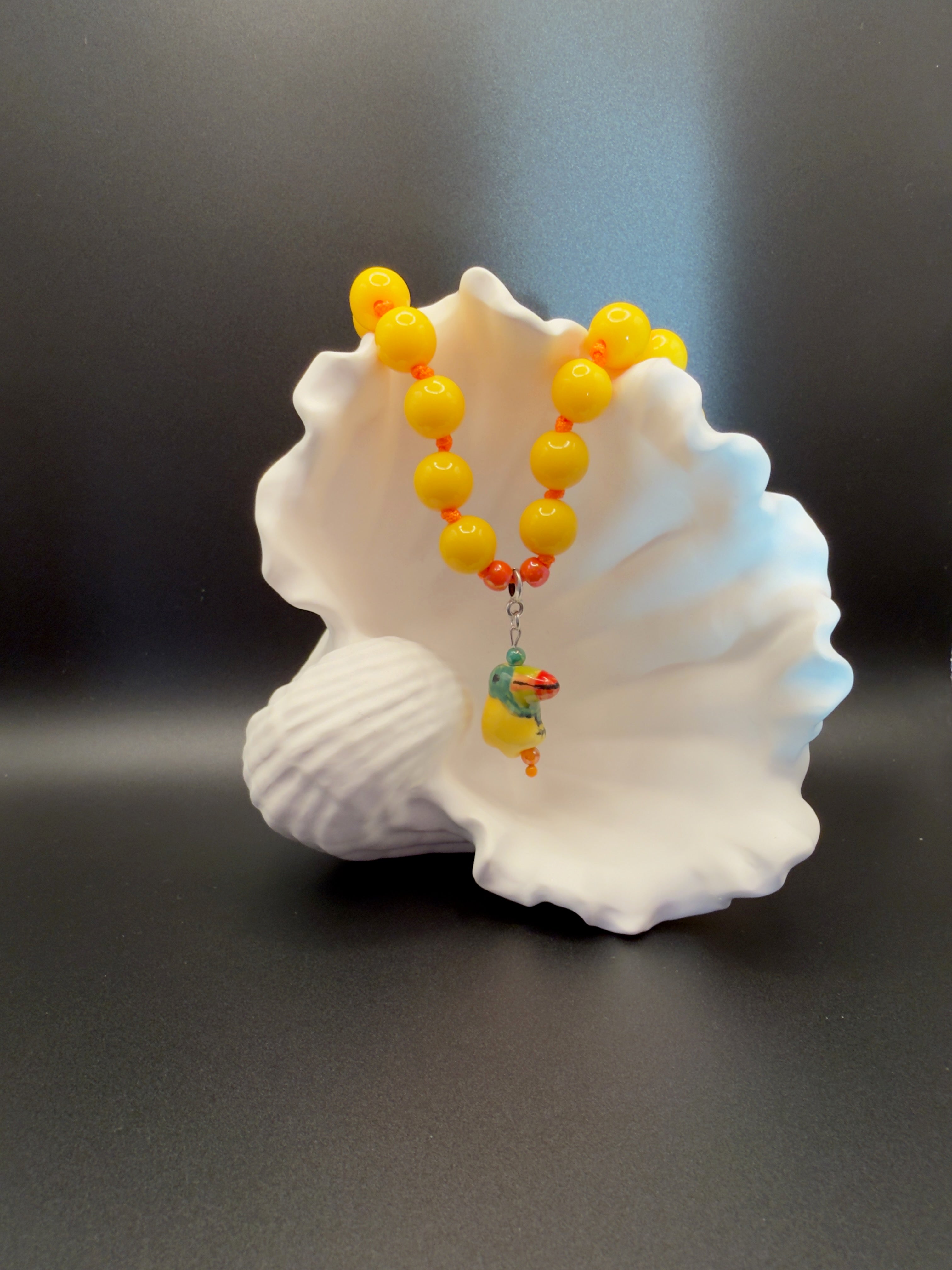 „Tropical Toucan“ - Sonnengelbe Perlenkette