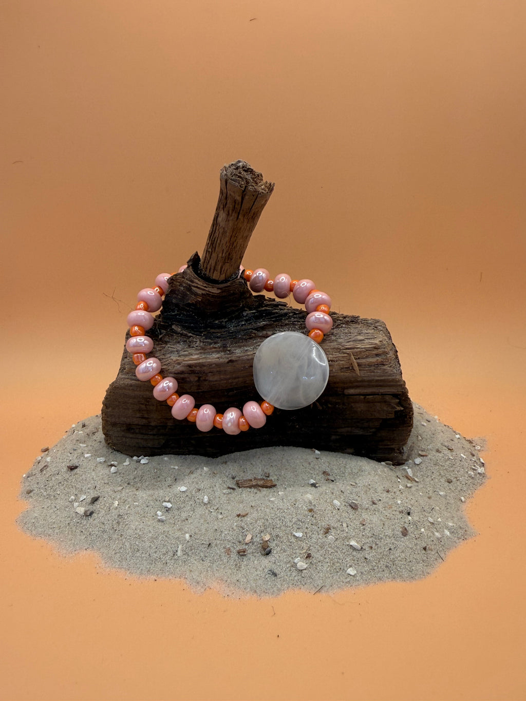 „Rosé Glow“ Armband – Warme Pastelltöne treffen auf Orange