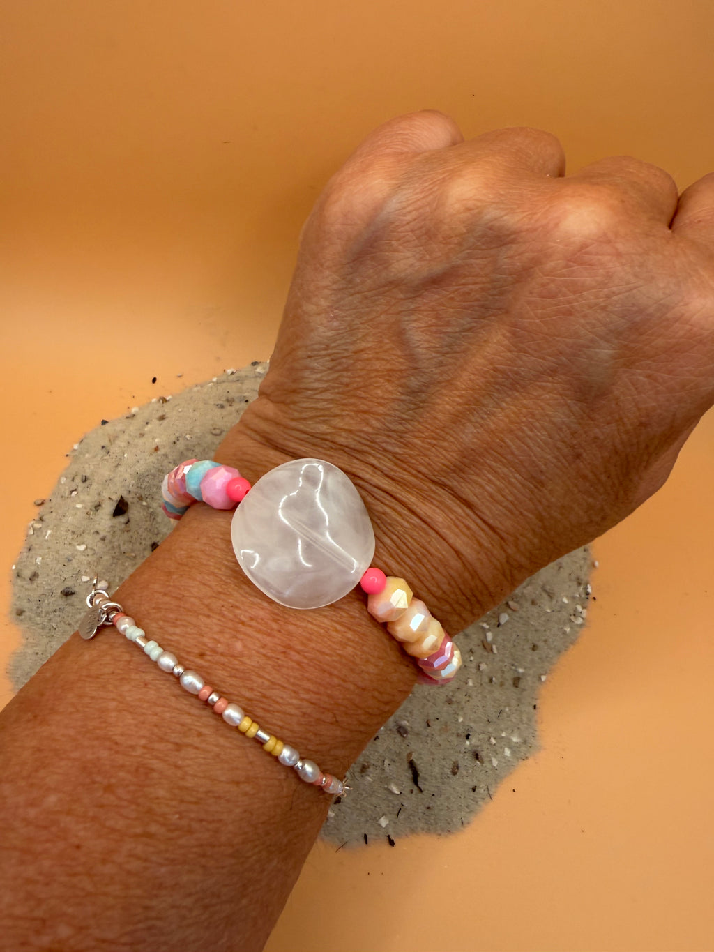 "Candy Sunset" Armband – Pastell-Rosa-Träume