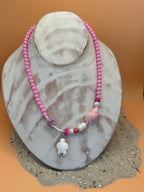"Candy Pink Ocean Vibes“ – Handgefertigte Perlenkette