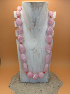 "Summer Glow in Rosé & Coral" - Statement Kette