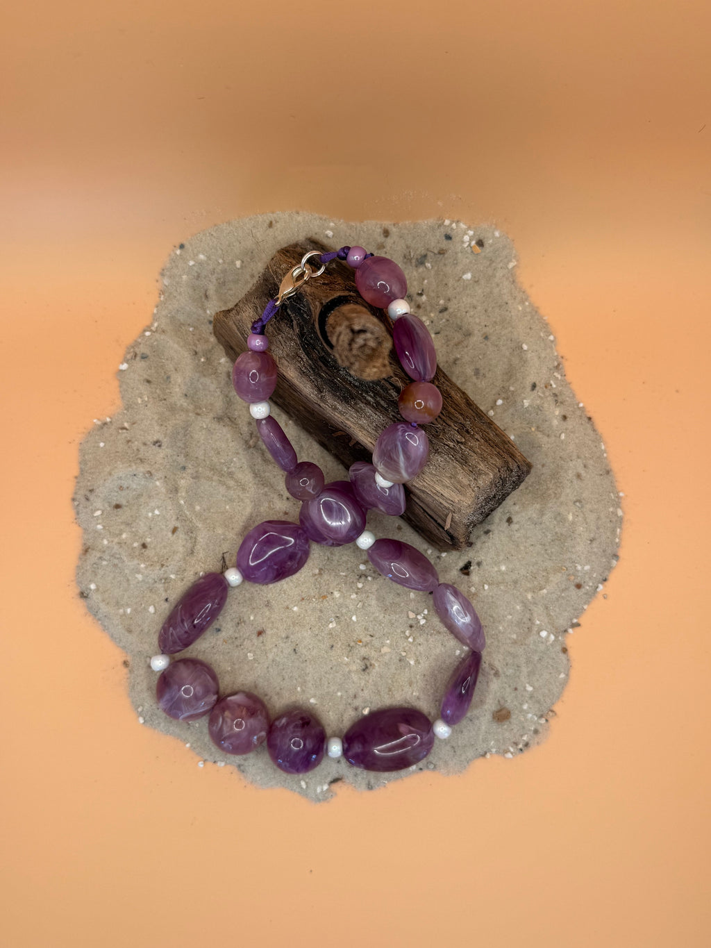 "Lila Pearl Vibes" - Statement Kette