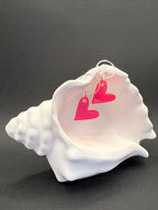 „Herzensbrise Neon Rot/Pink“ mit runden Ohrhaken
