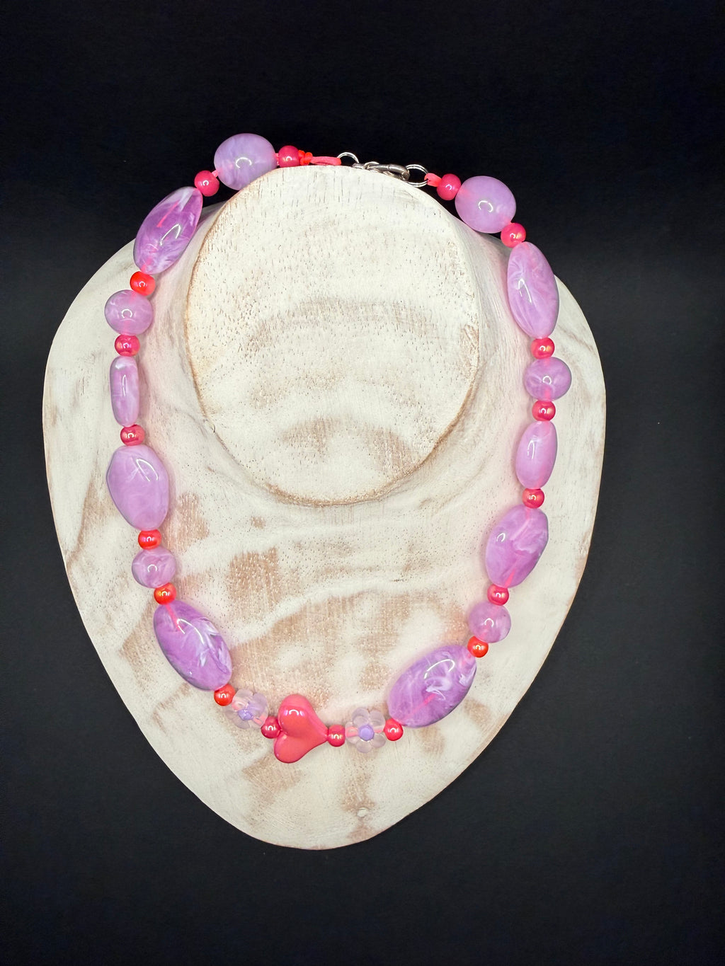„Herz Flieder“  - Statement Kette