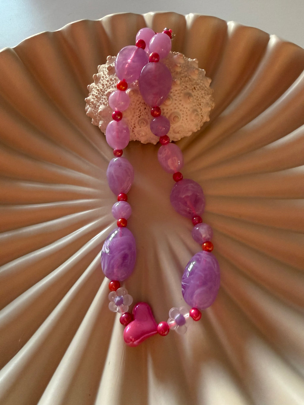 „Herz Flieder“  - Statement Kette