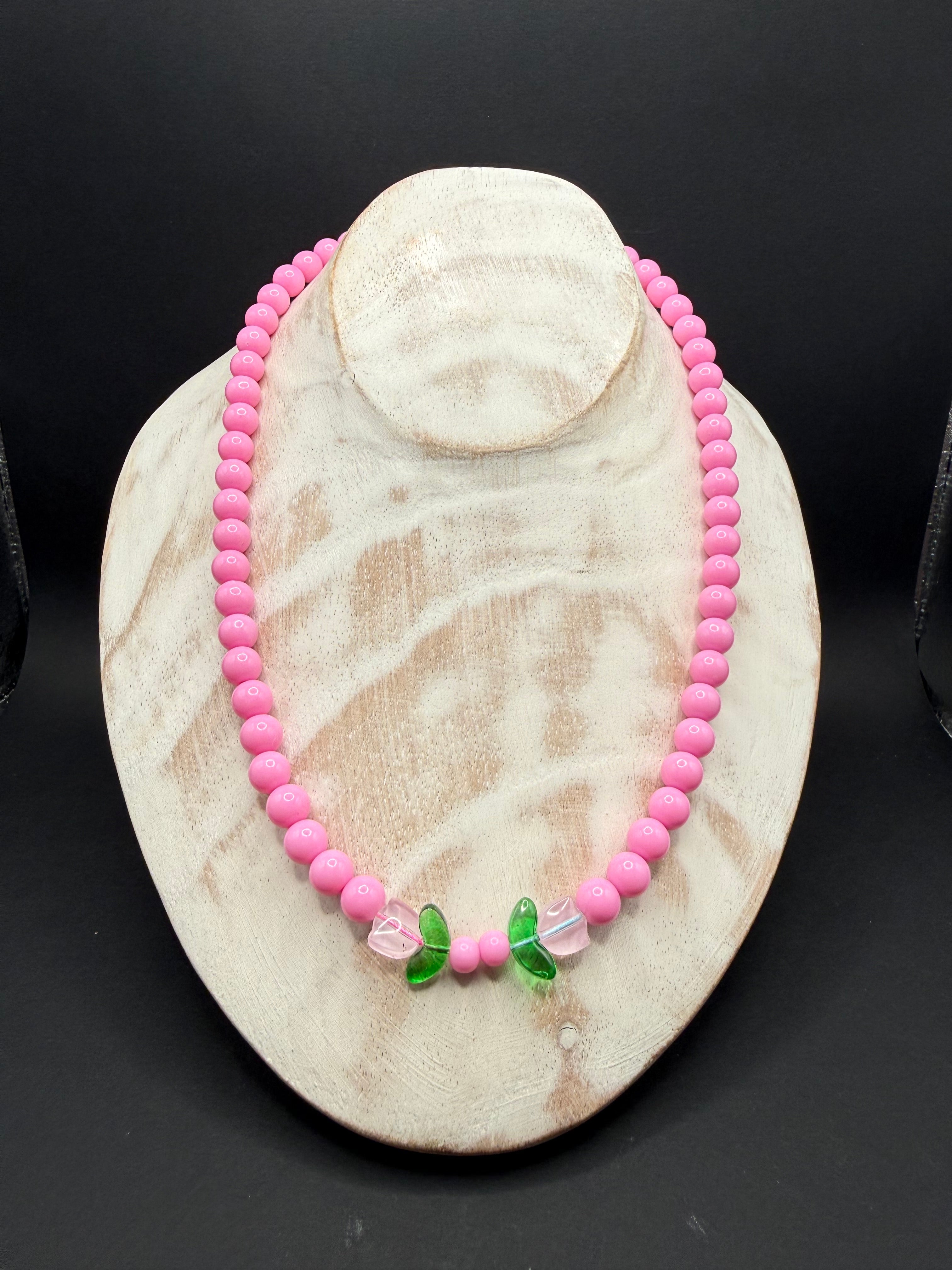 „Deich Blüte“ –  Kräftige Shiny Pink Kette