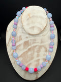 „Deich -Diva" – Pink-Hellblau Perlenkette