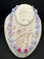 „Deich -Diva" – Pink-Hellblau Perlenkette