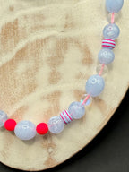 „Deich -Diva" – Pink-Hellblau Perlenkette