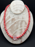 „Glücks-Fisch" – Rosa-Orangene Perlenkette