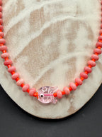 „Glücks-Fisch" – Rosa-Orangene Perlenkette