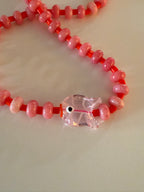 „Glücks-Fisch" – Rosa-Orangene Perlenkette