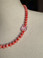 „Glücks-Fisch" – Rosa-Orangene Perlenkette