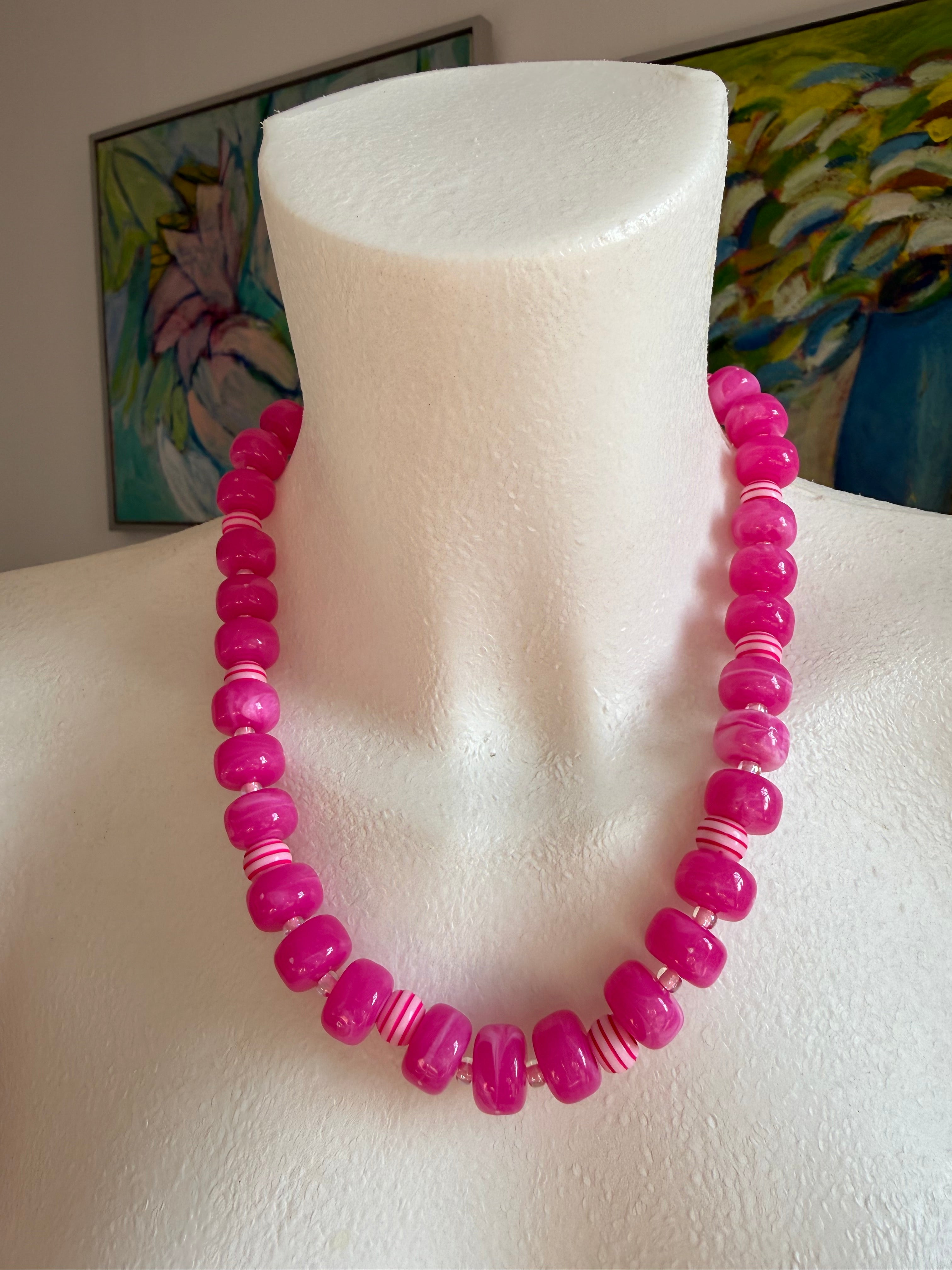 " Pinker Kluntje" – Pinke Perlenkette