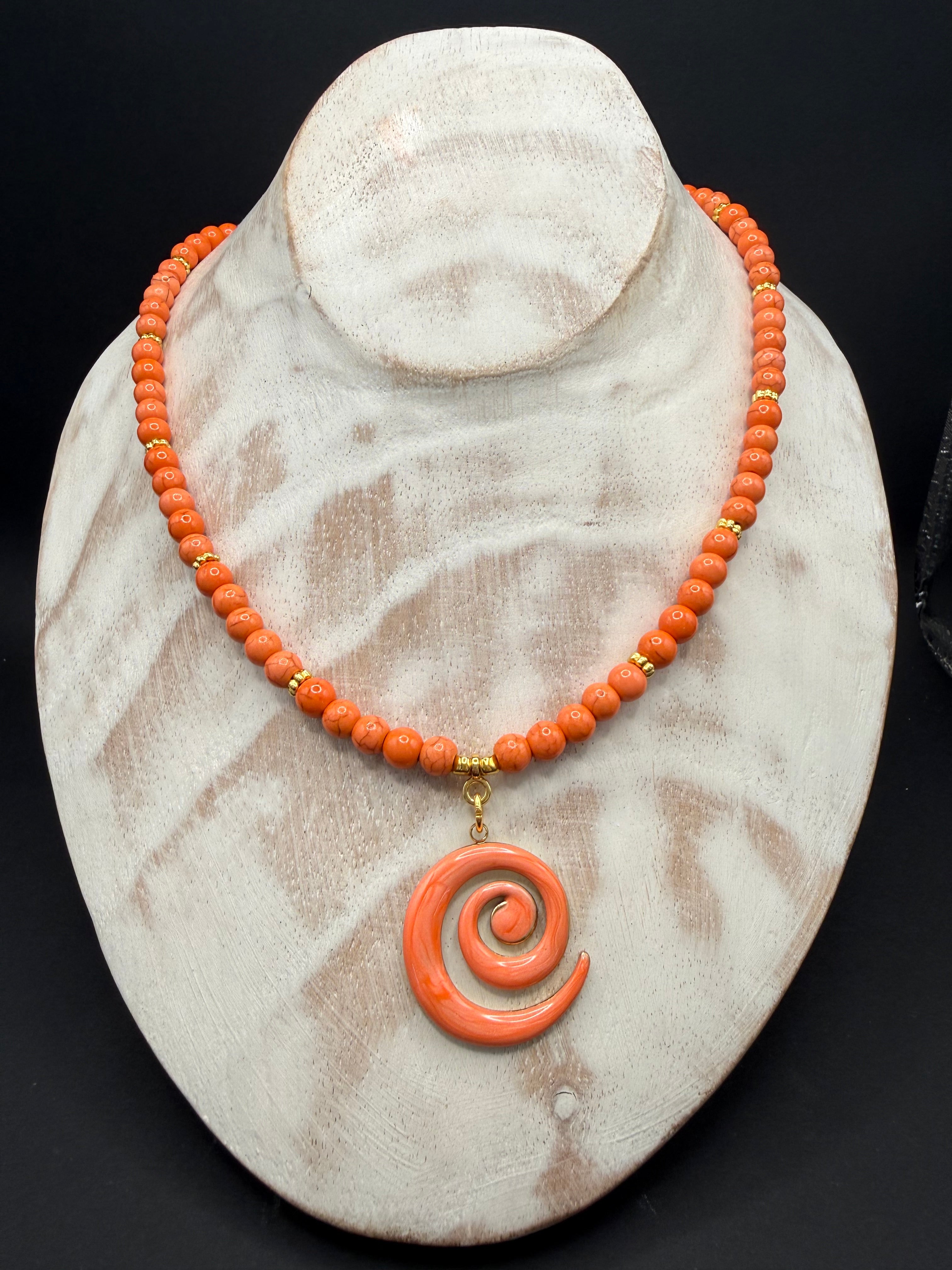 "Abendrot" – Orangene Perlenkette